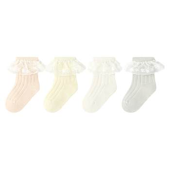 Nido Bear 2024 Girls Socks Summer Thin Baby Mesh Socks Baby Princess Socks Children's Lace Socks