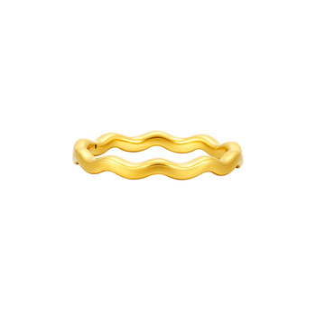 Ming brand jewelry hard gold heartstrings ring gold wavy heartbeat ring for women solid gold ring afm0421