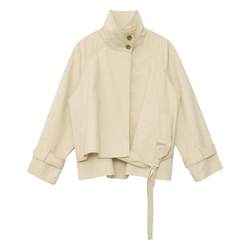 Babymoon Stand Collar Niche Design Spring Top Small Short Casual Windbreaker Jacket Women Spring Autumn