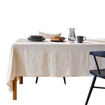 Crayon style three-dimensional jacquard light luxury solid color tablecloth