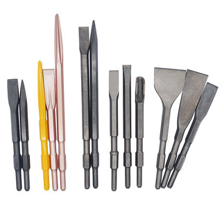 Electric hammer chisel impact drill bit four pit electric pickaxe tip pickaxe head alloy curved flat shovel tile concrete open slot pickaxe brazing