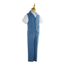Luo Meng childrens suit vest suit boy handsome British style host dress boy piano performance suit summer