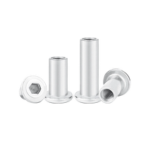 Nickel Plated Flat Head Inverted Furniture Inner Hexagonal Pair Lock Nut Butt to Knock Plywood Screw Cap Clip Cap M6