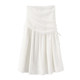 CUBIC paneled pleated A-line skirt