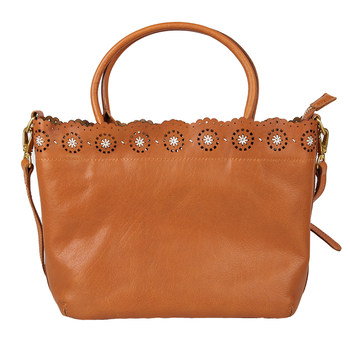 Vegetable tanned first layer cowhide lace handbag large capacity for women