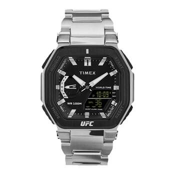 Timex co-branded ufc stainless steel bracelet watch