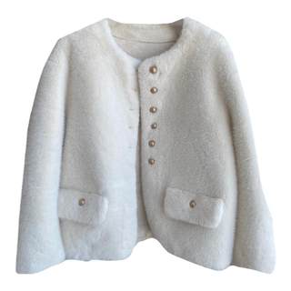 Amr uu welfare model, light luxury texture, warm and environmentally friendly imitation mink velvet thick plush jacket for women in autumn and winter new