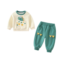 Fanlie Boys Autumn Clothes Set 2024 New Fashionable Baby Clothes Fashionable Baby Childrens Two-piece Set Spring and Autumn Tide