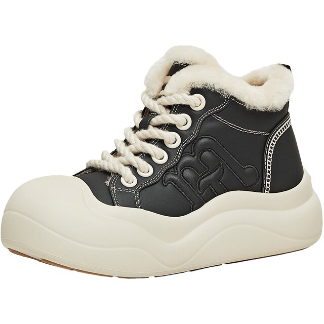 Tianmeiyi thick-soled heightening sports sneakers plus velvet high-top shoes women's casual shoes 2025 winter new CP548DD5