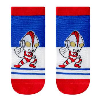 Zhuji Socks Boys Ultraman ຖົງຕີນເດັກນ້ອຍບໍລິສຸດຝ້າຍບາງໆຖົງຕີນເດັກນ້ອຍຜູ້ຊາຍໄວກາງຄົນກາຕູນ breathable ຕາຫນ່າງ socks