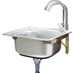 Kitchen Stainless Steel 304 Sinking Wall Small Single Slim Single Sannin Washing Basin Washing Pond Balcony Balcony Wash Hand