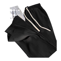 New ice silk drape casual trousers for men summer thin straight trousers trendy loose sports pants