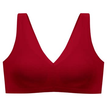 [Little Cotton]Matsuyama Cotton Shop Lace Pure Cotton Underwear for Women, Mom's Bra, Full-Coverage for Large Busts, Red