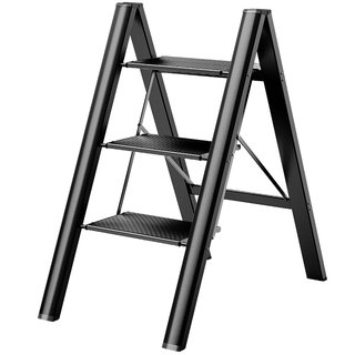 Kentai household ladder multi-functional folding ladder thickened aluminum alloy herringbone ladder three-step stair telescopic portable ladder stool