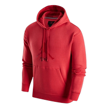 NIKE Mens Red Sweatshirt 2024 Spring New JORDAN Velvet Warm Pullover FD7546-604