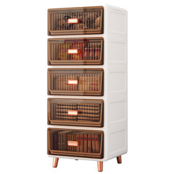 Transparent Storage Cabinet Drawer-Type Plastic Household Toy Snack Storage Cabinet Multi-Layer Bedroom Bedside Table Baby Wardrobe