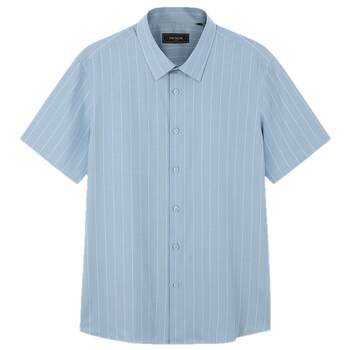 Yager official summer new product business casual striped shirt short sleeve shirt men