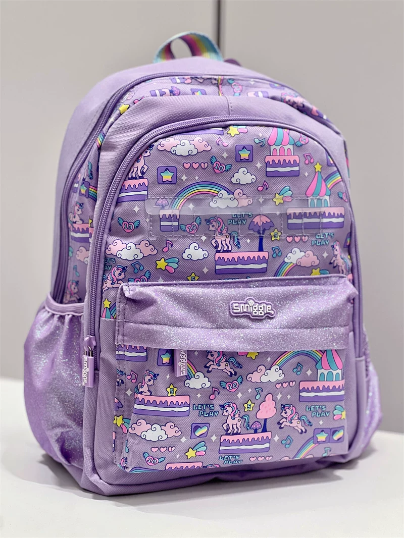 Fuchsia school bag for early age, universal backpack, storage system, 1-3-6 years
