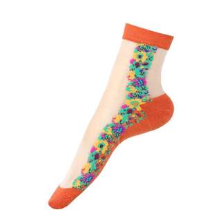 Чулки хлопковые женские в корейском стиле, дышащие чулки с цветочным принтом на весну и осень