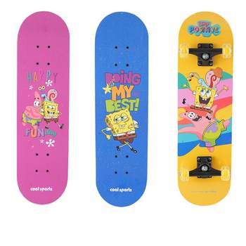 skateboard ມືອາຊີບຂອງເດັກນ້ອຍ SpongeBob SquarePants 3 ຜູ້ເລີ່ມຕົ້ນ 6 ເດັກນ້ອຍອາຍຸ 8 ເດັກຍິງ 10 ໄວລຸ້ນ double tilt scooter ສີ່ລໍ້