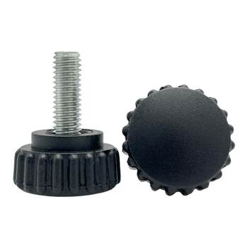 Plastic round round head straight pattern hand-twisted screw knurled
