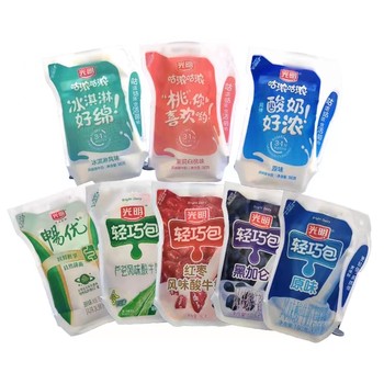 Lightweight package of grunt condensed yogurt for cold shipping