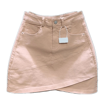 Pink denim skirt for women summer new high-waist slim hip skirt anti-exposure culottes casual a-line skirt