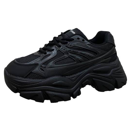 Мужские туфли черного цвета с сетчатой отделкой, увеличивающие рост, 7 см