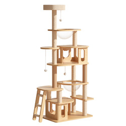 Cat climbing frame, cat nest, cat tree, integrated large space capsule, solid wood towering column, cat shelf, jumping platform, cat supplies collection