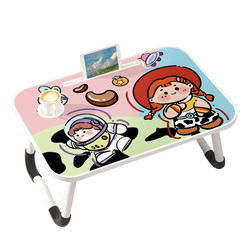 Cartoon girl bed small table foldable bedroom sitting on the floor mobile small table children's bed for eating and writing table dormitory artifact heightening balcony bay window study kang table