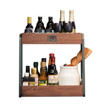 Solid wood seasoning shelf kitchen storage tool