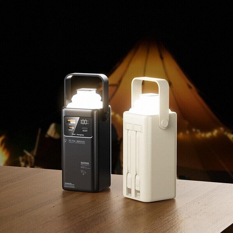 พาวเวอร์แบงค์รุ่นใหม่ ปี 2026 ได้รับการรับรอง 3C ความจุขนาดใหญ่ 20,000 mAh สำหรับการตั้งแคมป์กลางแจ้ง พร้อมไฟ LED แหล่งจ่ายไฟพกพาสำหรับการตั้งร้านค้า