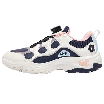 Petal shoes xtep children's shoes autumn and winter children's sports shoes girls leather non-slip wear-resistant medium and large children's casual shoes