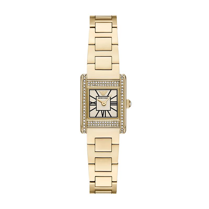Armani Armani watch small square watch gold quartz watch women's retro elegant AR11663