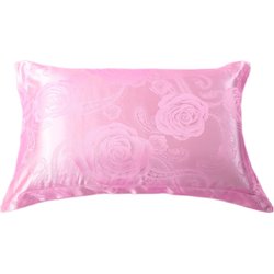 Pillowcase cover wedding rose red pillow silk red gold pair purple cotton Nordic pink jacquard