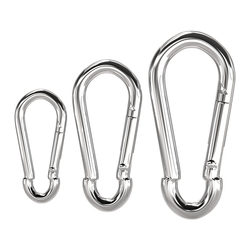 304 ສະແຕນເລດ buckle ພາກຮຽນ spring, carabiner buckle ປ່ອຍໄວ, ຄວາມເຂັ້ມແຂງສູງ buckle ຄວາມປອດໄພ buckle ຫມາຕ່ອງໂສ້ buckle M4M5-M12