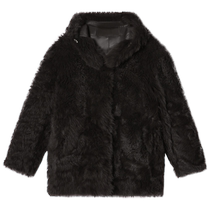 Psalms special selection of winter hooded hand-length Tuscan wool fur one-piece fur coat