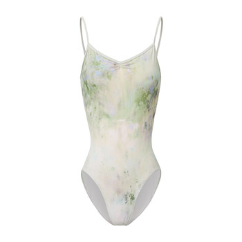 Zhongaiwuyuan Ballet Print Gymnastics Suit for Adult Women, Camisole-Style Leotard, Dance Practice Suit, One-Piece Dance Outfit