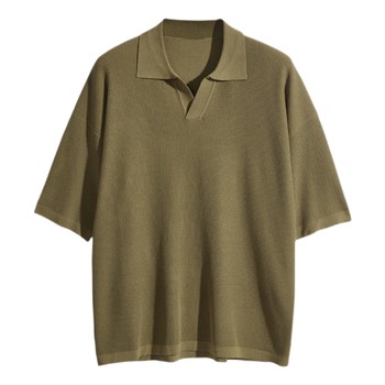 Yuxian american ice silk polo shirt v-neck short sleeves