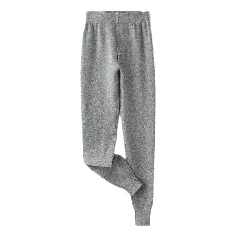 Men's and women's 100% wool trousers high-waisted medium-thick thermal trousers