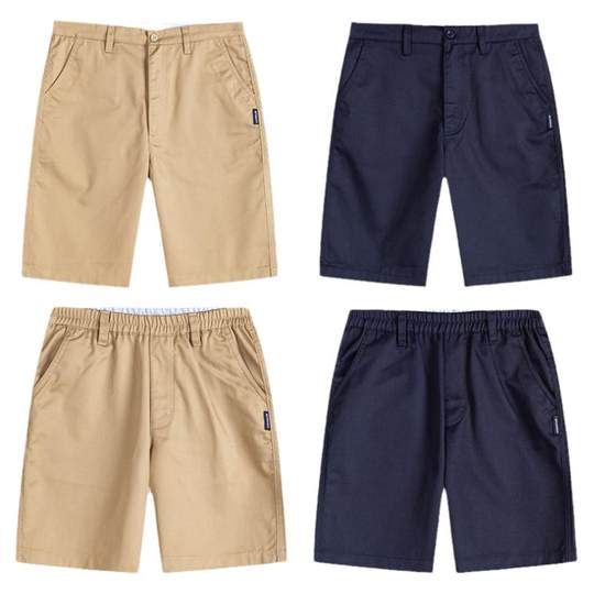 星森图五分裤中小学生男童休闲中裤女童学生夏季卡其藏青短裤校服