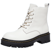 Camel Outdoor Shoes Womens Shoes 2024 Autumn and Winter New Thick-soled Contrast Color Increased Versatile Boots Leather Soft and Comfortable Horse