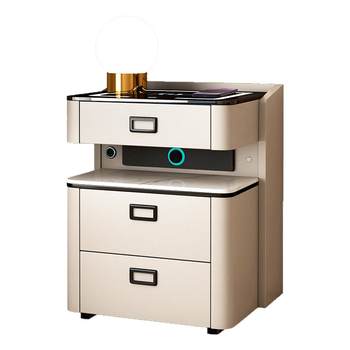 Smart bedside table solid wood high-end sense with audio