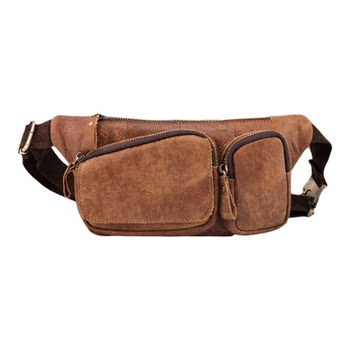 Yuqixuan first layer cowhide men's crossbody chest bag