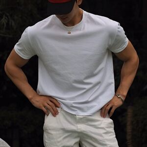 运动弹力短袖男T恤夏季纯色冰感收袖口肌肉圆领速干透气健身衣服