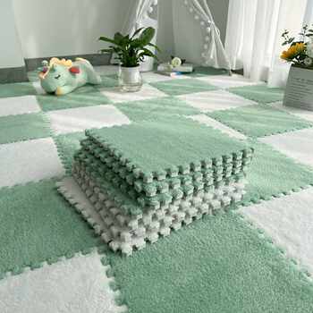 Spliced ​​carpet bedroom girl ins style room bedside blanket stain-resistant large area living room full foam bay window mat