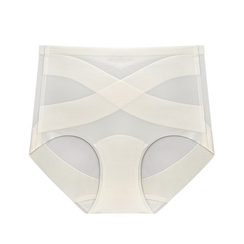 High waisted underwear for women ice silk without trace 7a antibacterial bottom crotch