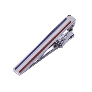 Red, white and blue color code business casual fashion tie clip