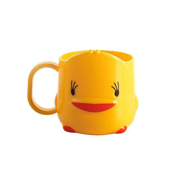 Little yellow duck cute mouthwash cup children's creative cartoon water cup thickened brushing cup cup toothbrush cup tooth cylinder
