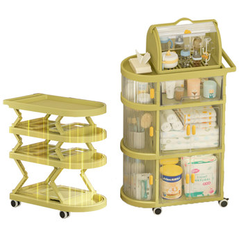Baby supplies storage rack baby feeding table storage cabinet cart bedroom bedside movable bottle storage rack
